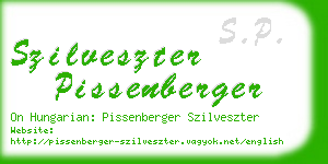 szilveszter pissenberger business card